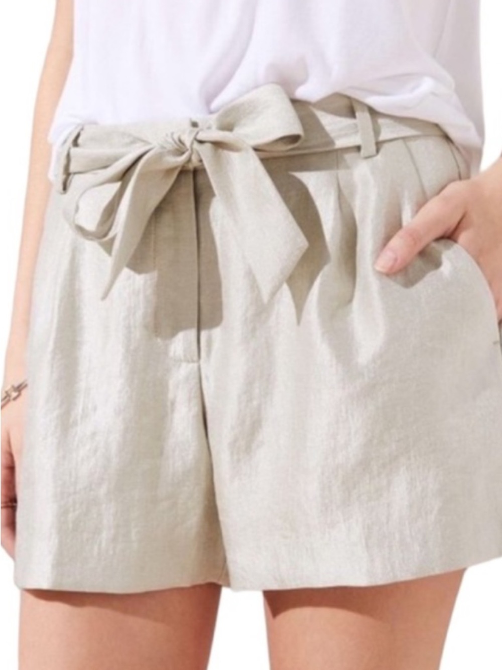 Banana Republic paper bag waist cotton blend shorts 4